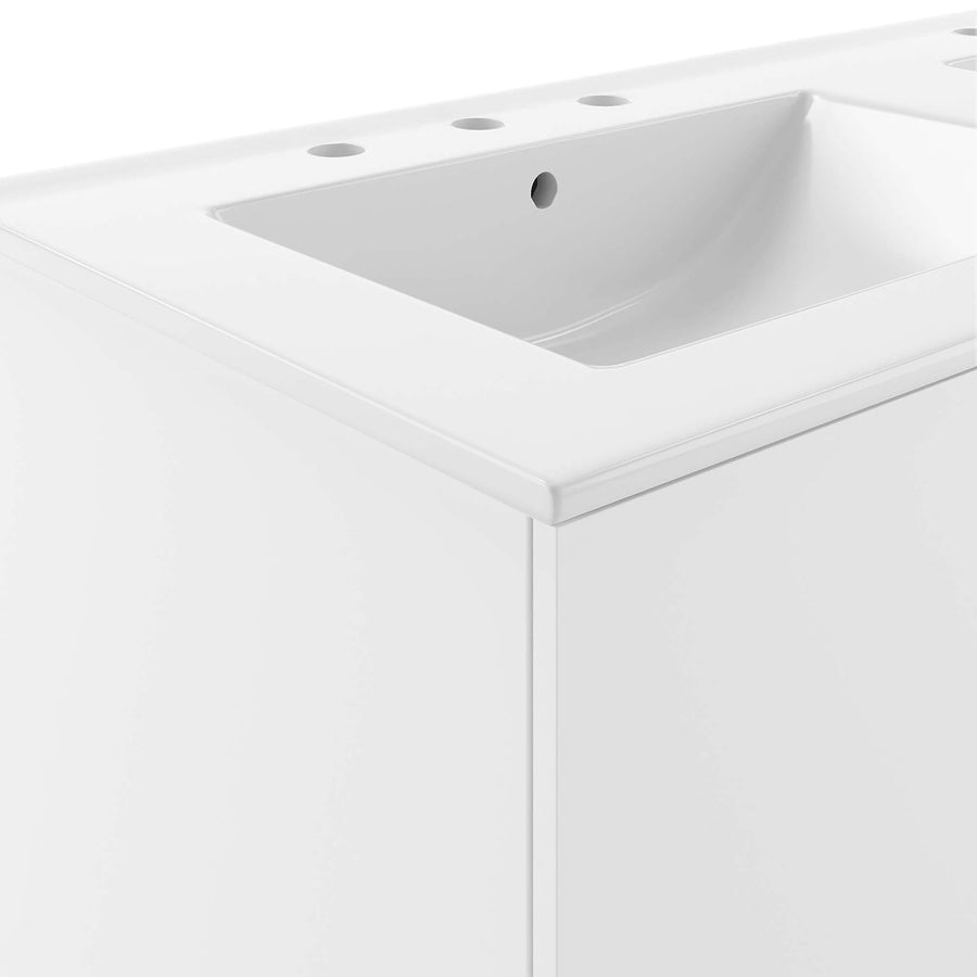 Bellamy 48" Double Sink Bathroom Vanity in White White