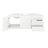 Bellamy 48" Double Sink Bathroom Vanity in White White
