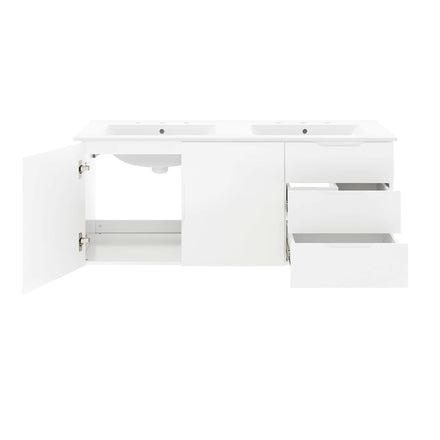Vitality 48" Double Sink Bathroom Vanity in White White