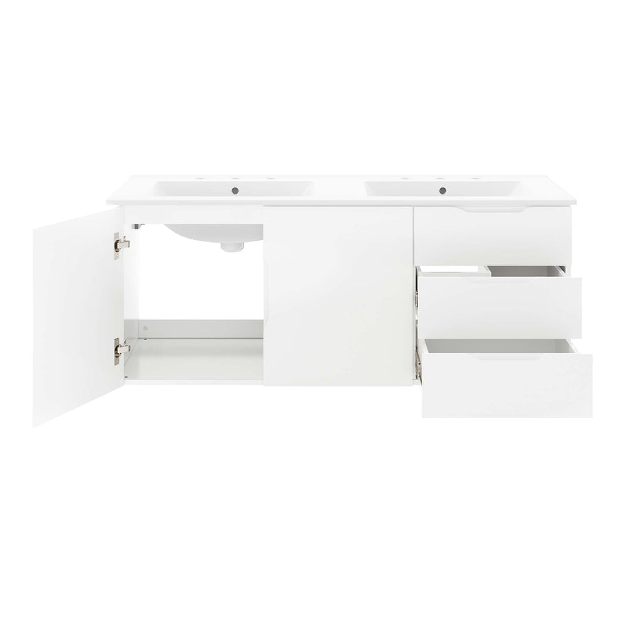 Bellamy 48" Double Sink Bathroom Vanity in White White