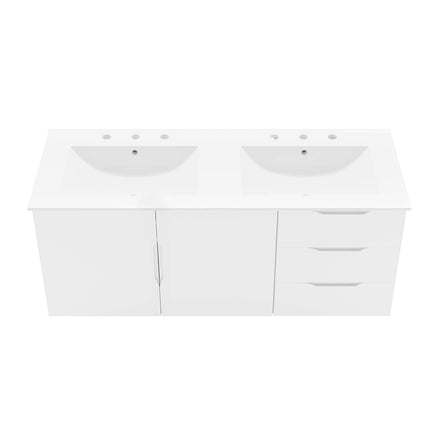 Vitality 48" Double Sink Bathroom Vanity in White White