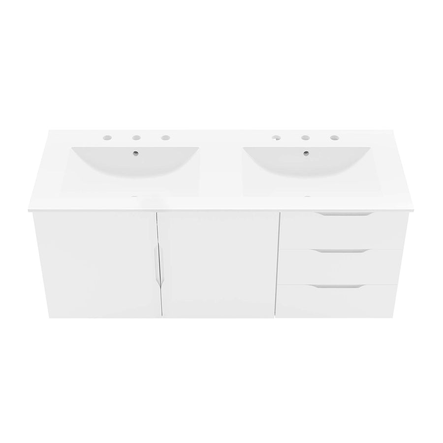 Bellamy 48" Double Sink Bathroom Vanity in White White