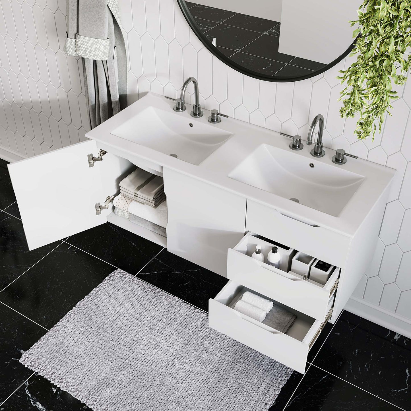 Vitality 48" Double Sink Bathroom Vanity by Furniture For America