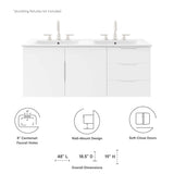 Bellamy 48" Double Sink Bathroom Vanity in White White