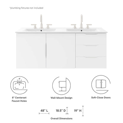 Vitality 48" Double Sink Bathroom Vanity by Furniture For America