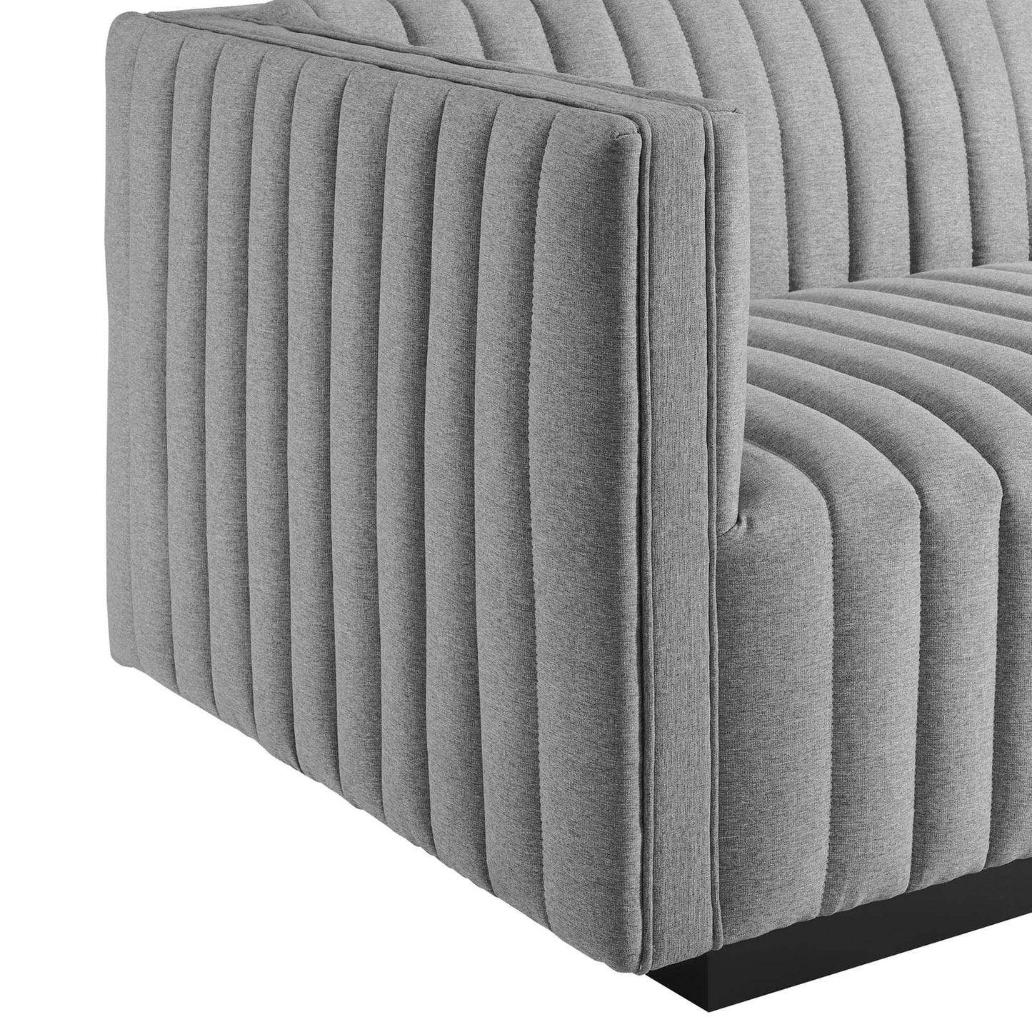 Conjure Channel Tufted Upholstered Fabric Loveseat by Furniture for America