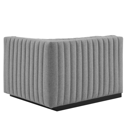 Conjure Channel Tufted Upholstered Fabric Loveseat by Furniture for America