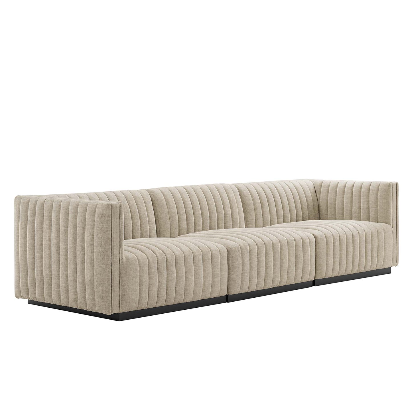 Conjure Channel Tufted Upholstered Fabric Sofa by Furniture for America
