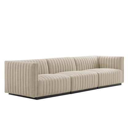 Conjure Channel Tufted Upholstered Fabric Sofa by Furniture for America