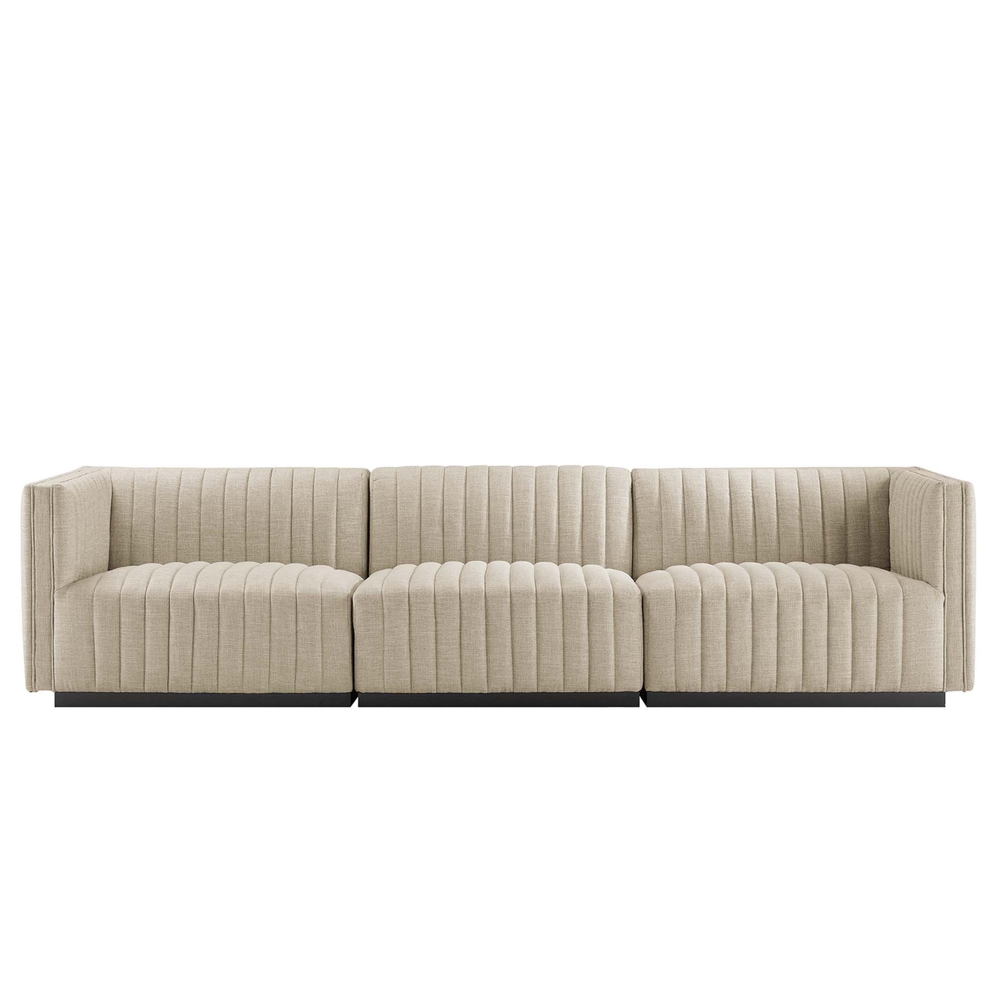 Conjure Channel Tufted Upholstered Fabric Sofa by Furniture for America