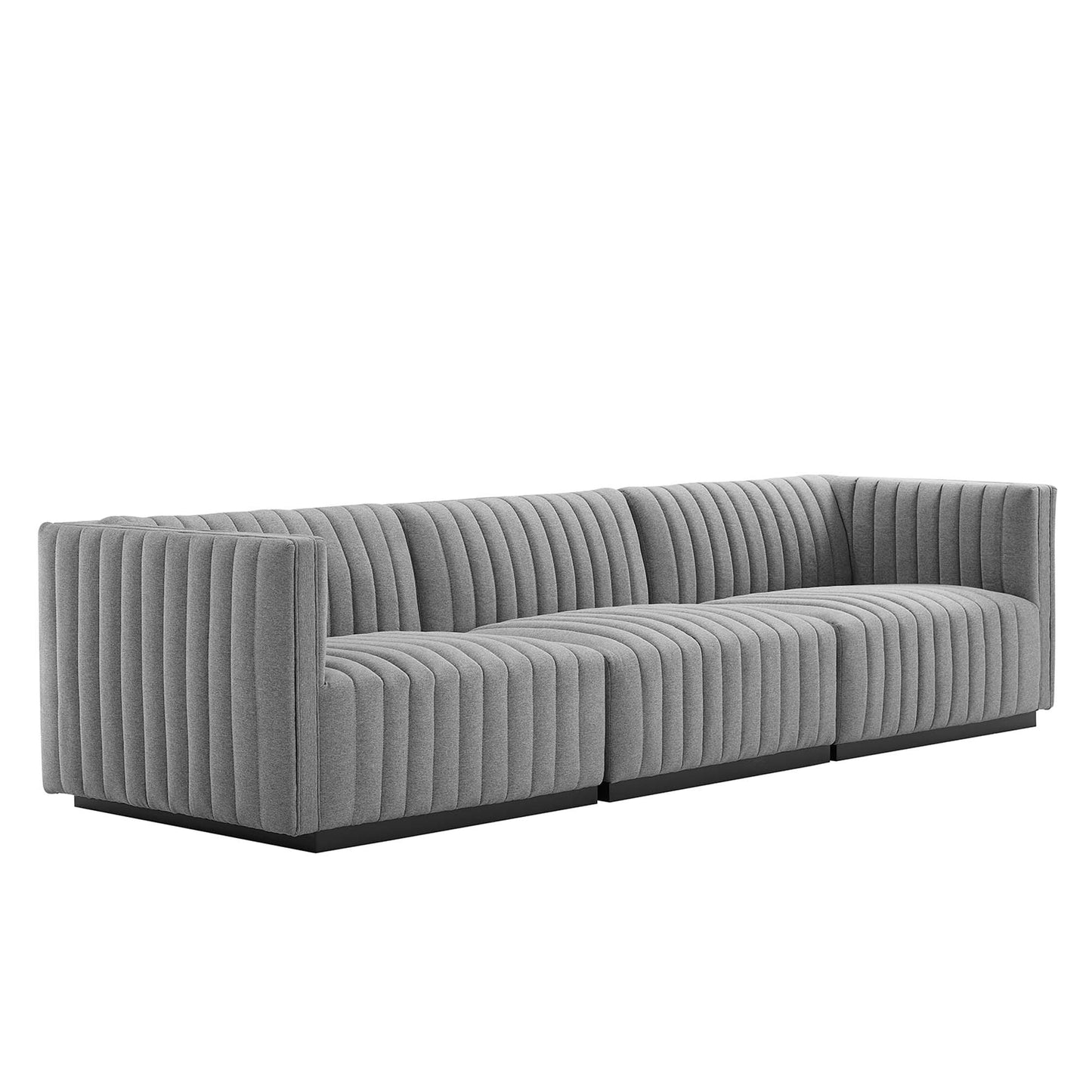 Conjure Channel Tufted Upholstered Fabric Sofa by Furniture for America