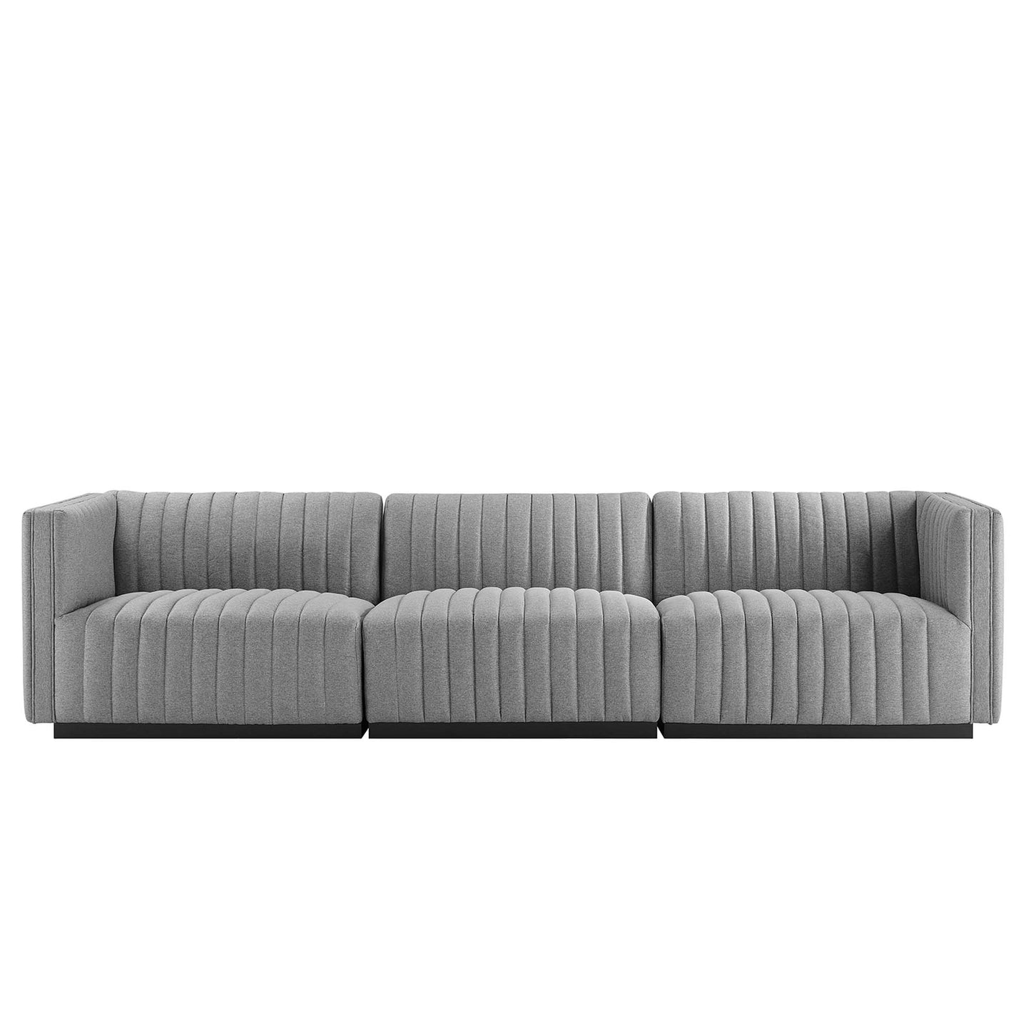 Conjure Channel Tufted Upholstered Fabric Sofa by Furniture for America