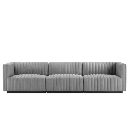 Conjure Channel Tufted Upholstered Fabric Sofa by Furniture for America