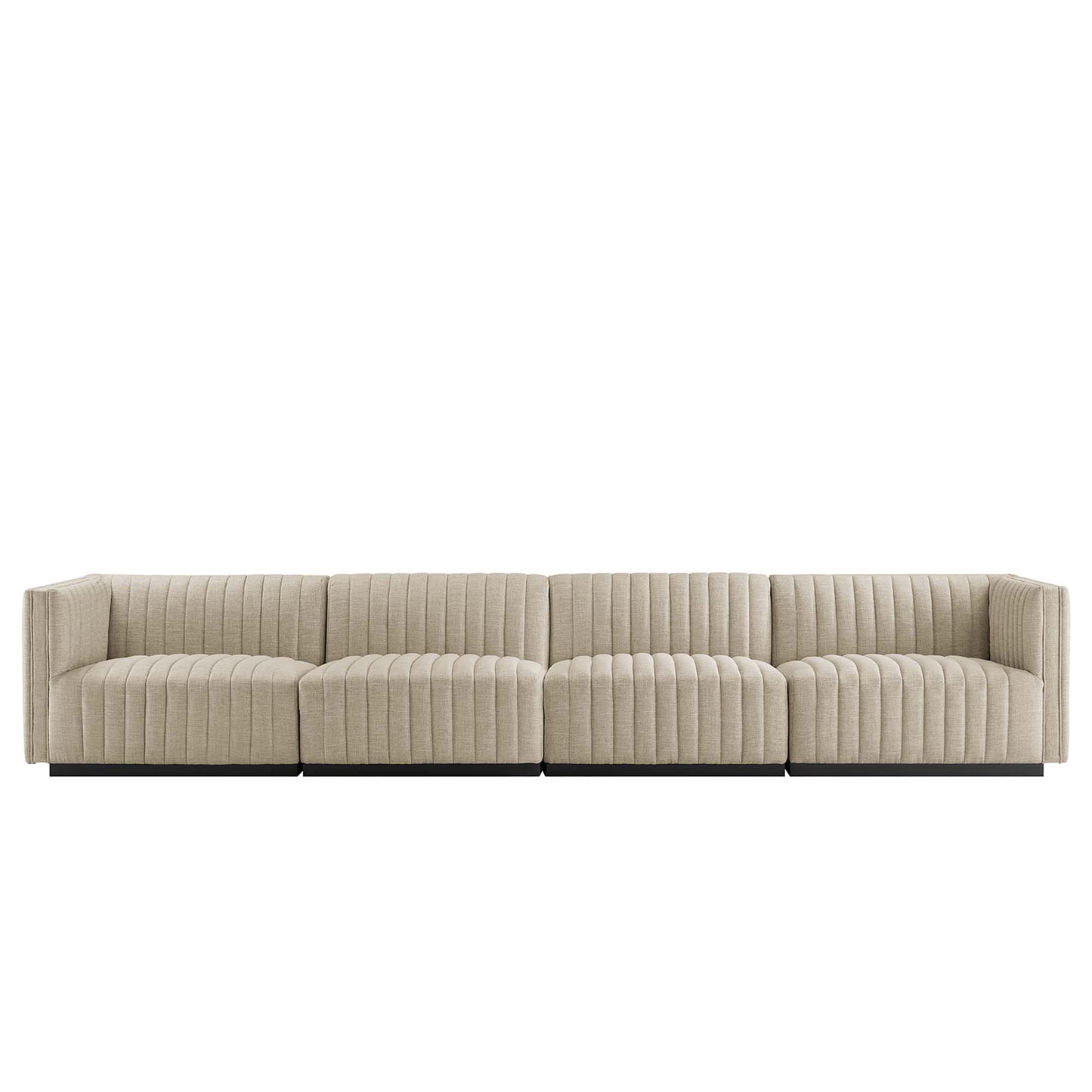 Conjure 4-Piece Channel Tufted Upholstered Fabric Sofa by Furniture for America