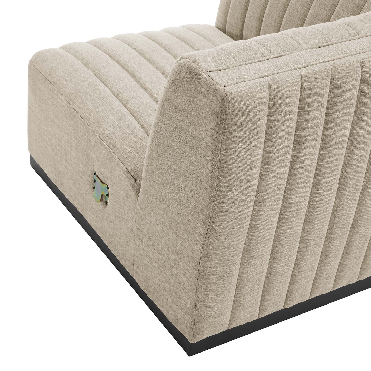 Conjure 4-Piece Channel Tufted Upholstered Fabric L-Shaped Sectional by Furniture for America