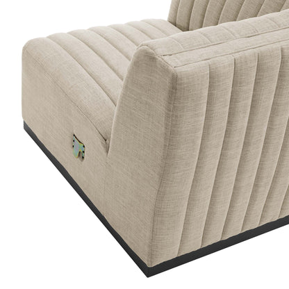 Conjure 4-Piece Channel Tufted Upholstered Fabric L-Shaped Sectional by Furniture for America