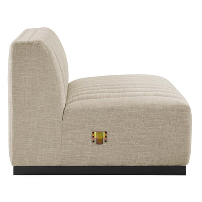 Conjure 6-Piece Channel Tufted Upholstered Fabric U-Shaped Sectional by Furniture for America