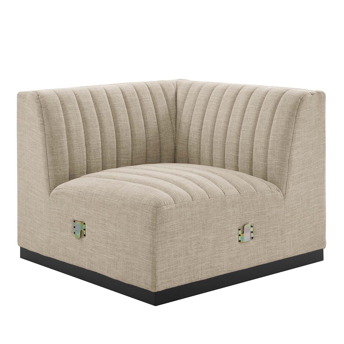 Conjure 6-Piece Channel Tufted Upholstered Fabric U-Shaped Sectional by Furniture for America