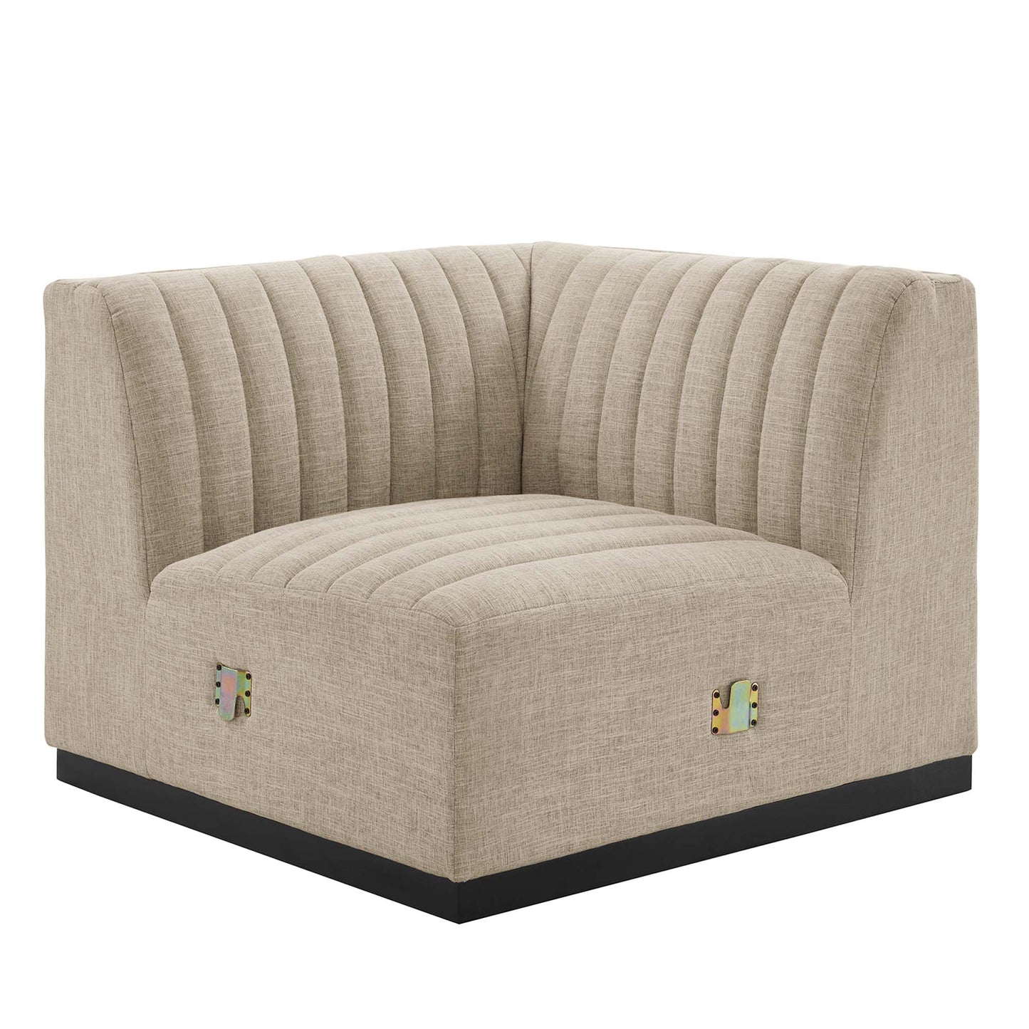 Conjure 6-Piece Channel Tufted Upholstered Fabric U-Shaped Sectional by Furniture for America