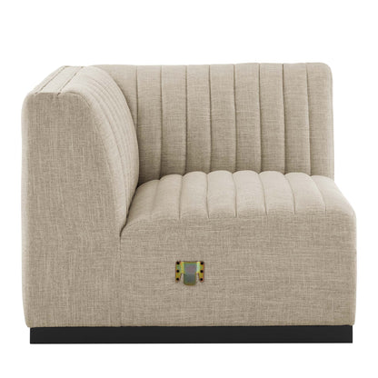 Conjure 6-Piece Channel Tufted Upholstered Fabric U-Shaped Sectional by Furniture for America