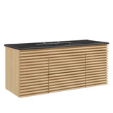 Vera 48" Wall-Mount Bathroom Vanity in Oak Black