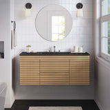 Vera 48" Wall-Mount Bathroom Vanity in Oak Black