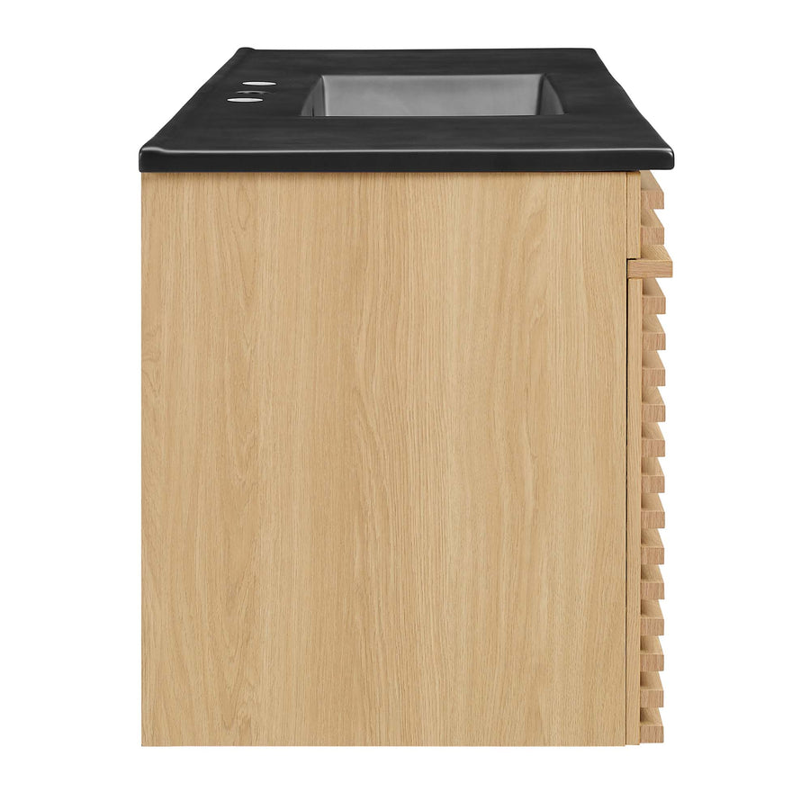 Vera 48" Wall-Mount Bathroom Vanity in Oak Black