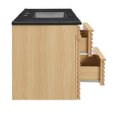 Vera 48" Wall-Mount Bathroom Vanity in Oak Black