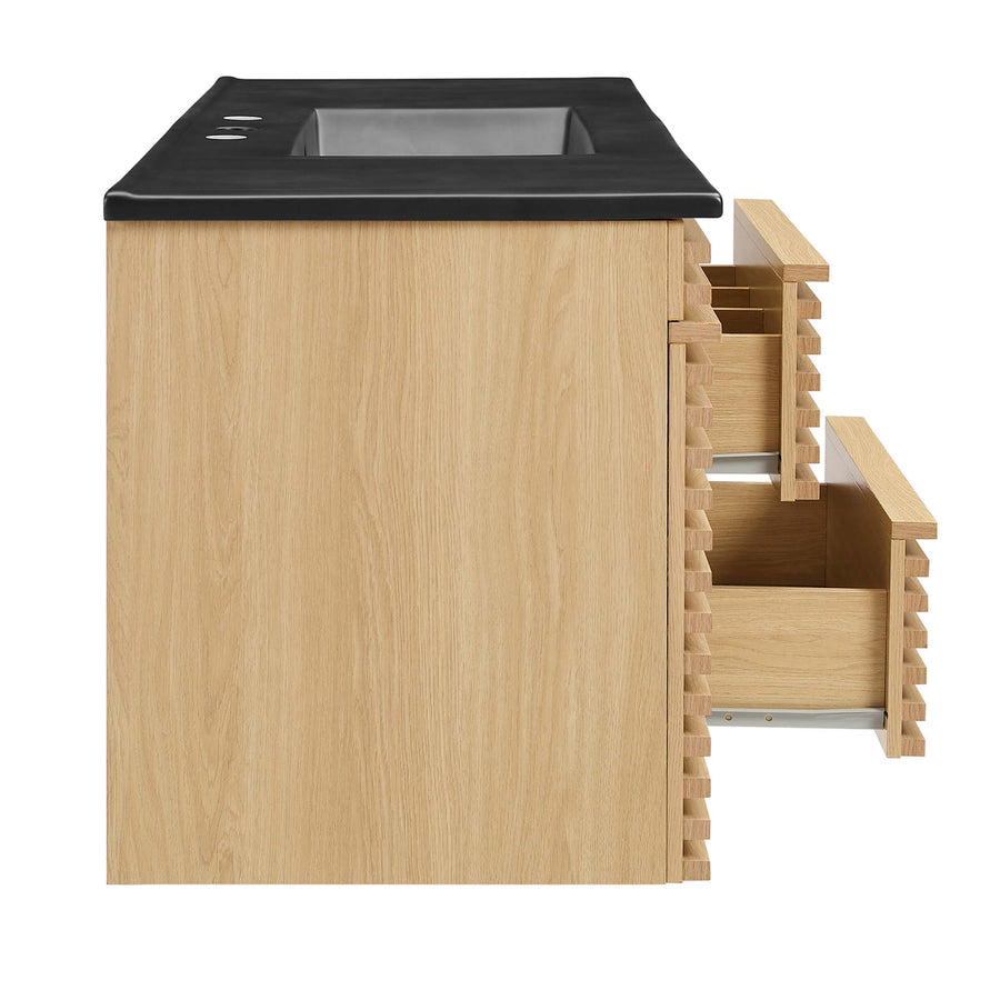 Vera 48" Wall-Mount Bathroom Vanity in Oak Black