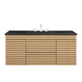 Vera 48" Wall-Mount Bathroom Vanity in Oak Black