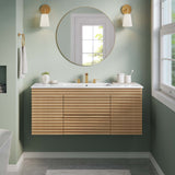 Vera 48" Wall-Mount Bathroom Vanity in Oak White