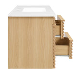 Vera 48" Wall-Mount Bathroom Vanity in Oak White