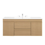 Vera 48" Wall-Mount Bathroom Vanity in Oak White