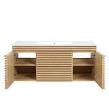 Vera 48" Wall-Mount Bathroom Vanity in Oak White
