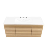 Vera 48" Wall-Mount Bathroom Vanity in Oak White