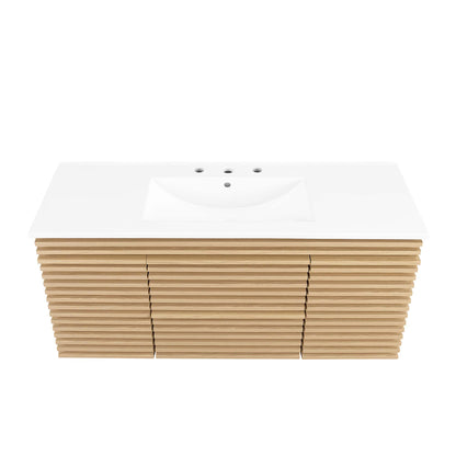 Render 48" Wall-Mount Bathroom Vanity by Furniture For America