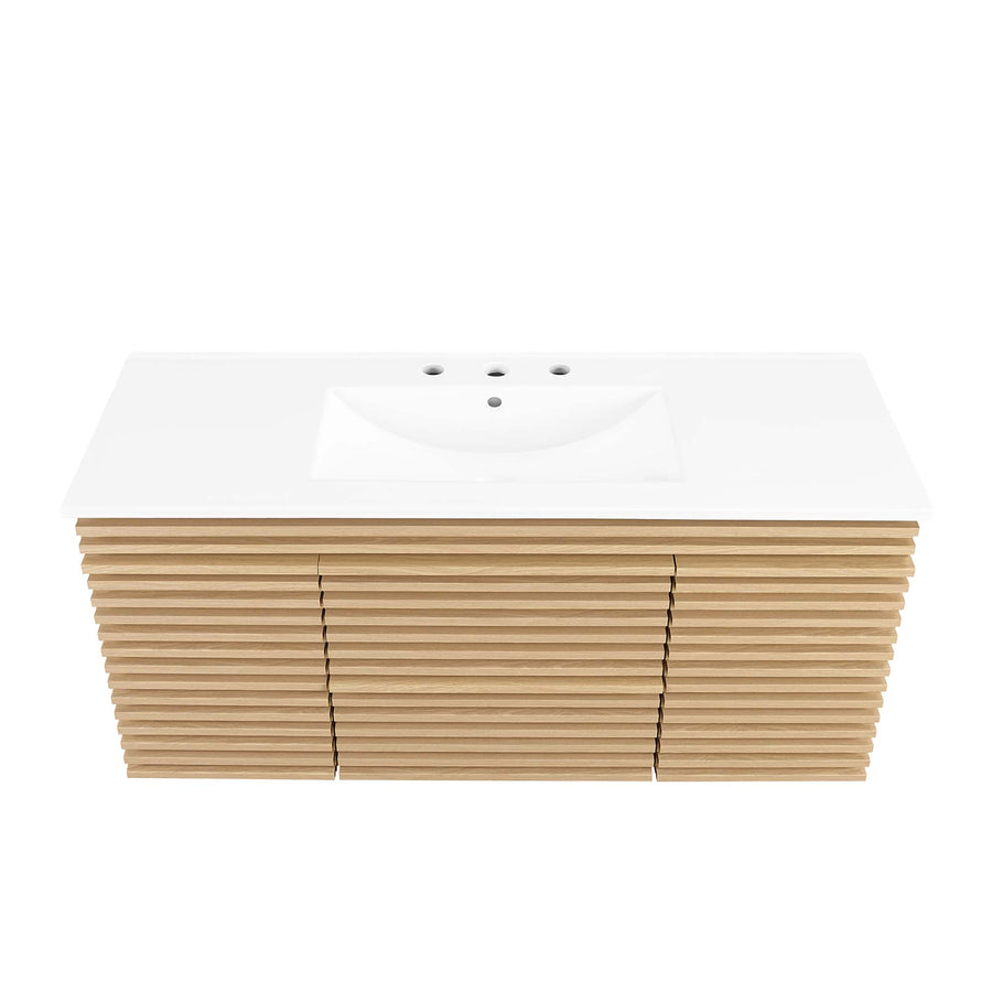 Vera 48" Wall-Mount Bathroom Vanity in Oak White
