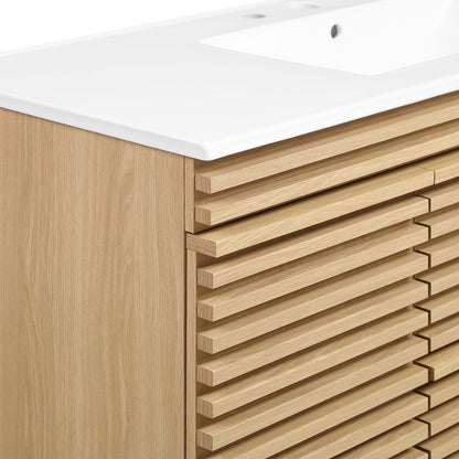 Render 48" Wall-Mount Bathroom Vanity by Furniture For America