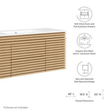 Vera 48" Wall-Mount Bathroom Vanity in Oak White