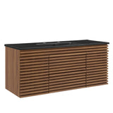 Vera 48" Wall-Mount Bathroom Vanity in Walnut Black
