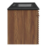 Vera 48" Wall-Mount Bathroom Vanity in Walnut Black