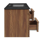 Vera 48" Wall-Mount Bathroom Vanity in Walnut Black
