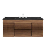Vera 48" Wall-Mount Bathroom Vanity in Walnut Black