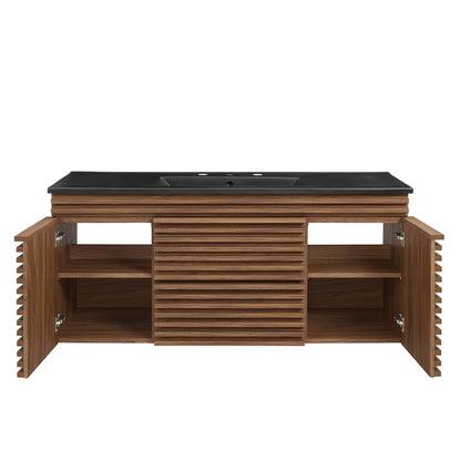Render 48" Wall-Mount Bathroom Vanity by Furniture For America