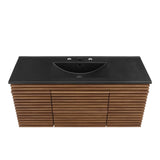 Vera 48" Wall-Mount Bathroom Vanity in Walnut Black