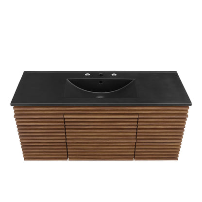 Render 48" Wall-Mount Bathroom Vanity by Furniture For America