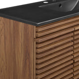 Vera 48" Wall-Mount Bathroom Vanity in Walnut Black