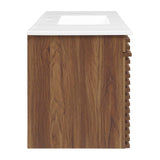 Vera 48" Wall-Mount Bathroom Vanity in Walnut White