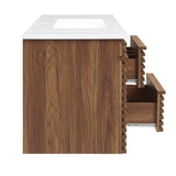 Vera 48" Wall-Mount Bathroom Vanity in Walnut White