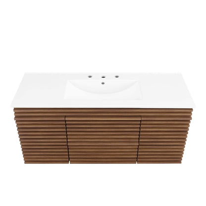 Render 48" Wall-Mount Bathroom Vanity by Furniture For America
